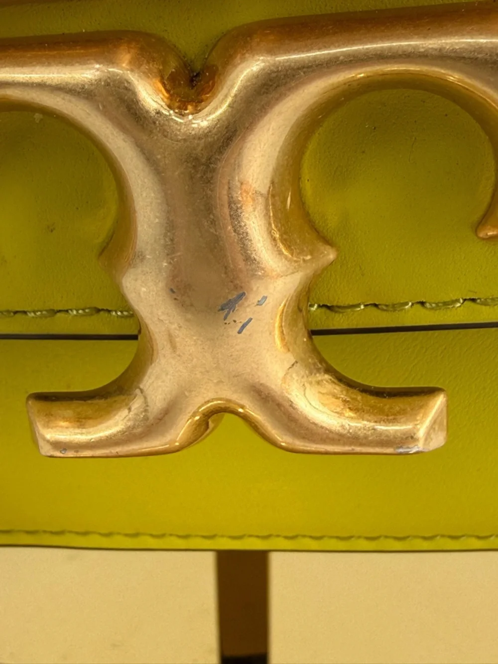 Tory Burch Eleanor Small Convertible Lime Green Leather Crossbody Shoulder Bag - Picture 13 of 17